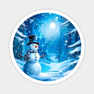 New Year's Snowman: Journey to a Magic Winter Fairy Tale Magnet